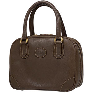 Gucci Logo Handbag Old Gucci Leather Brown